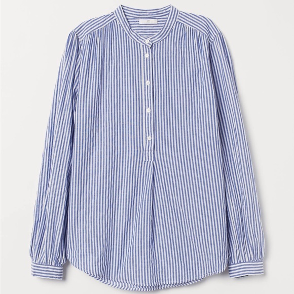 👽3/$30 SALE👽 H&M Striped Long Sleeve Blouse Size 12 - Picture 5 of 6